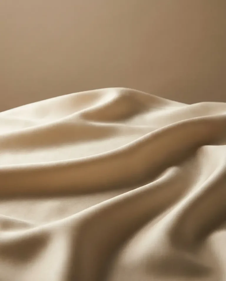 Pliegues de seda color crema